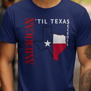American ’Til Texas Secedes Graphic Tee – Navy Blue T-shirt